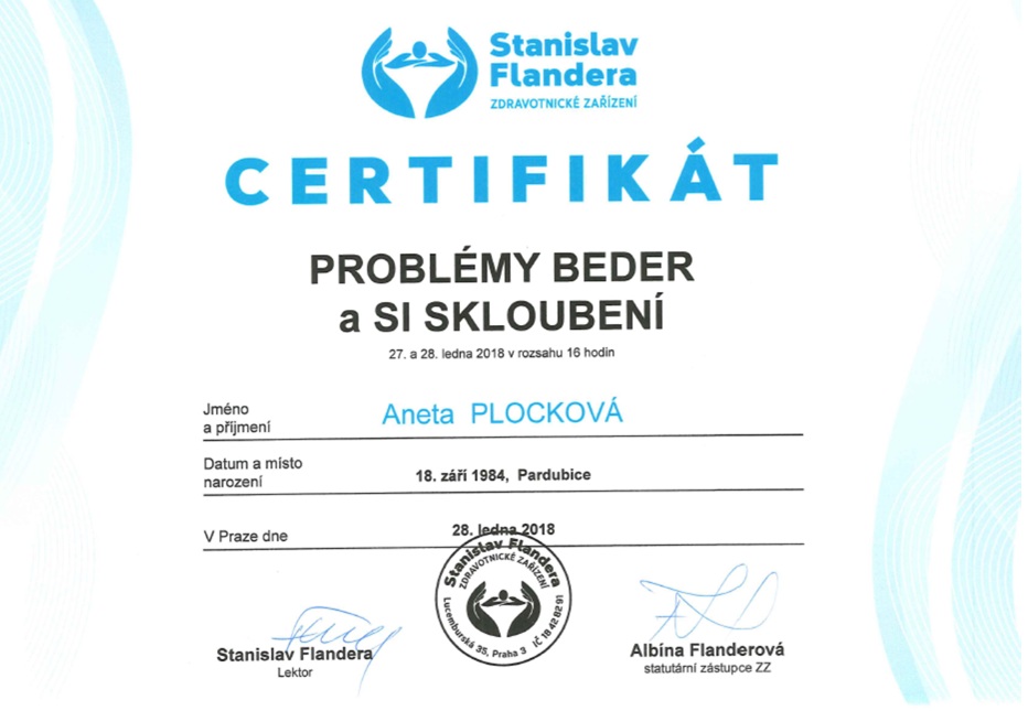 Certifikát problém beder a SI skloubení
