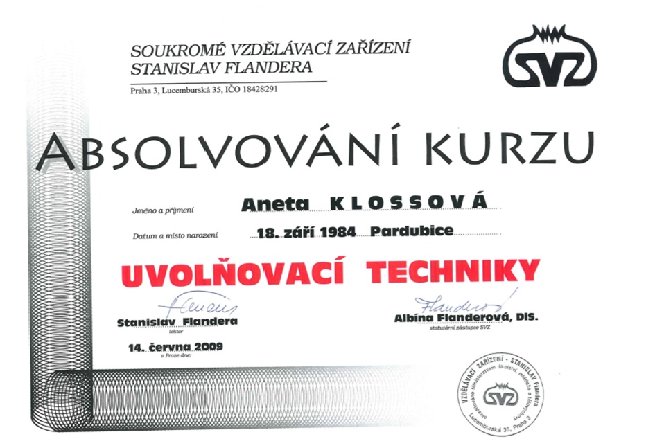 Kurz Uvolňovacíhc technik I, II